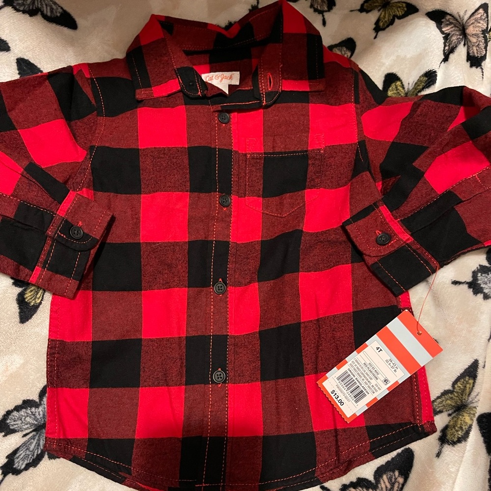 Toddler gender neutral Flannel Long Sleeve size:4t